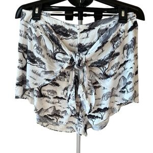NWT Unsubscribed Linen Blend Safari Print Shorts Sz M